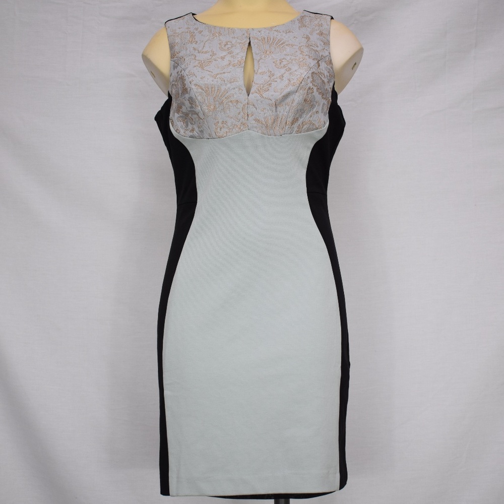 Ark & Co Blue & Black Sleeveless Open Back Dress M